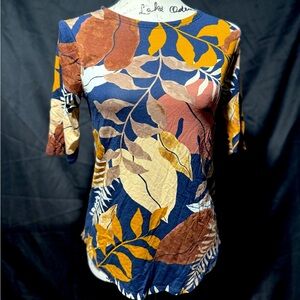 Cupio Autumn Leaf Print Women's Blouse